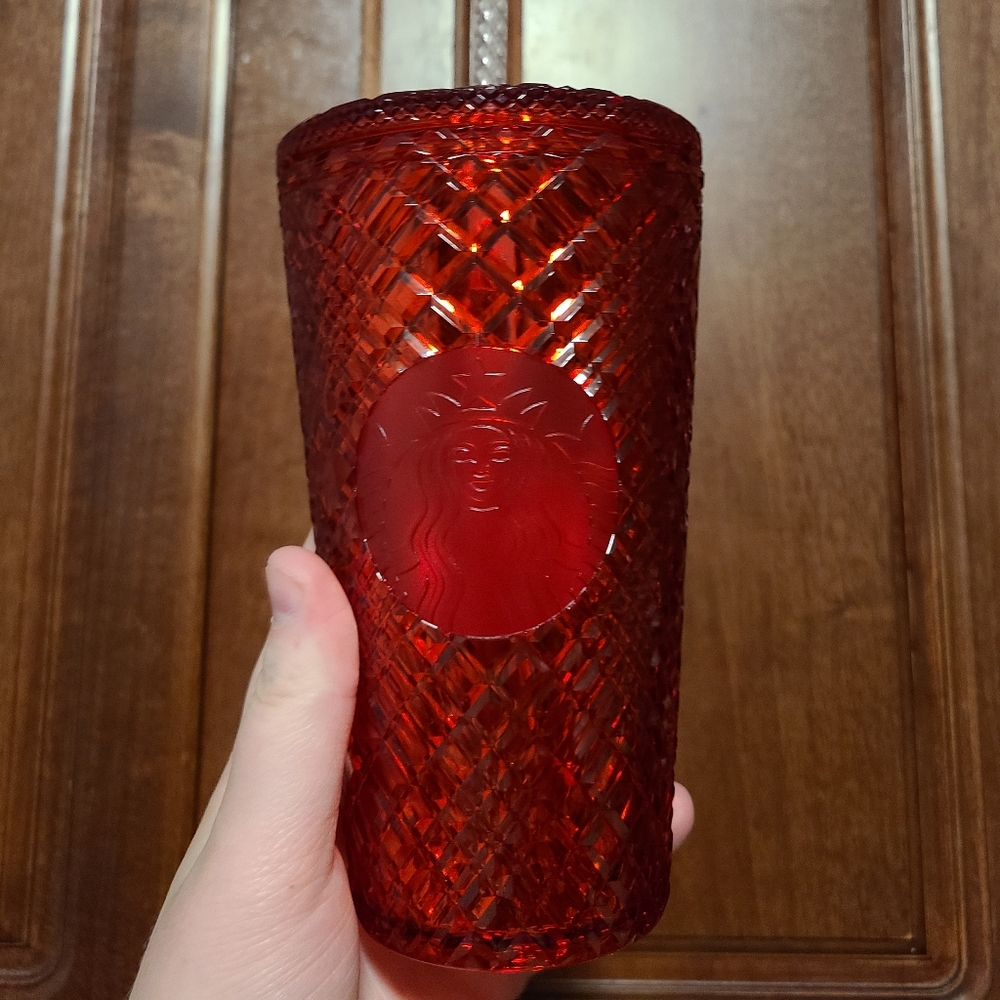 Starbucks Christmas 2021 Rare Red Jewel Cut Tumblr